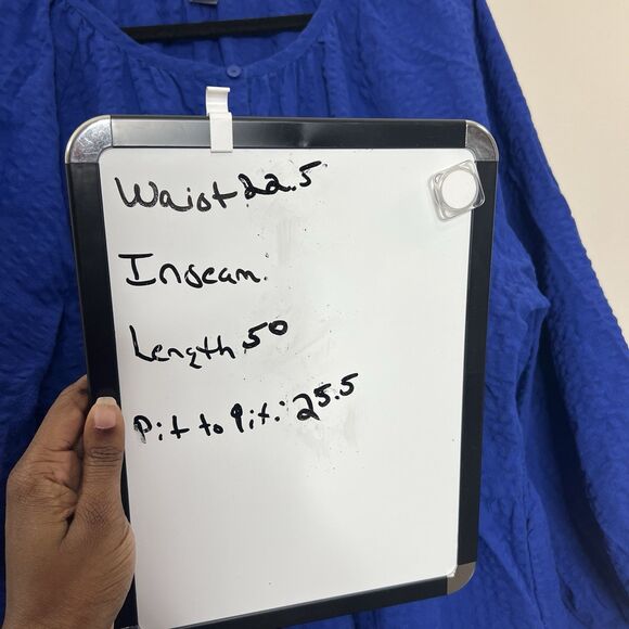 Old Navy Dress Women XXL  2XL Blue Maxi Tiered Seersucker Cotton Cottagecore - Picture 15 of 15